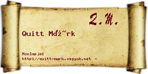 Quitt Márk névjegykártya